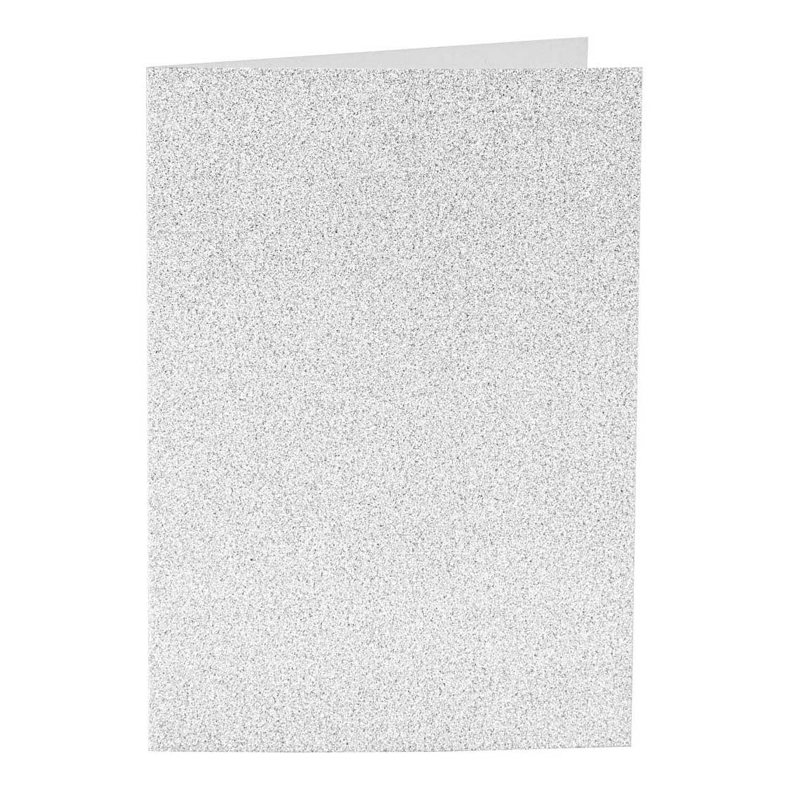Creativ company cards and envelopes, card size 10.5x15 cm, envelope size 11.5x16.5 cm, glitter, 120+250 gr, silver, 4 sets 1 box