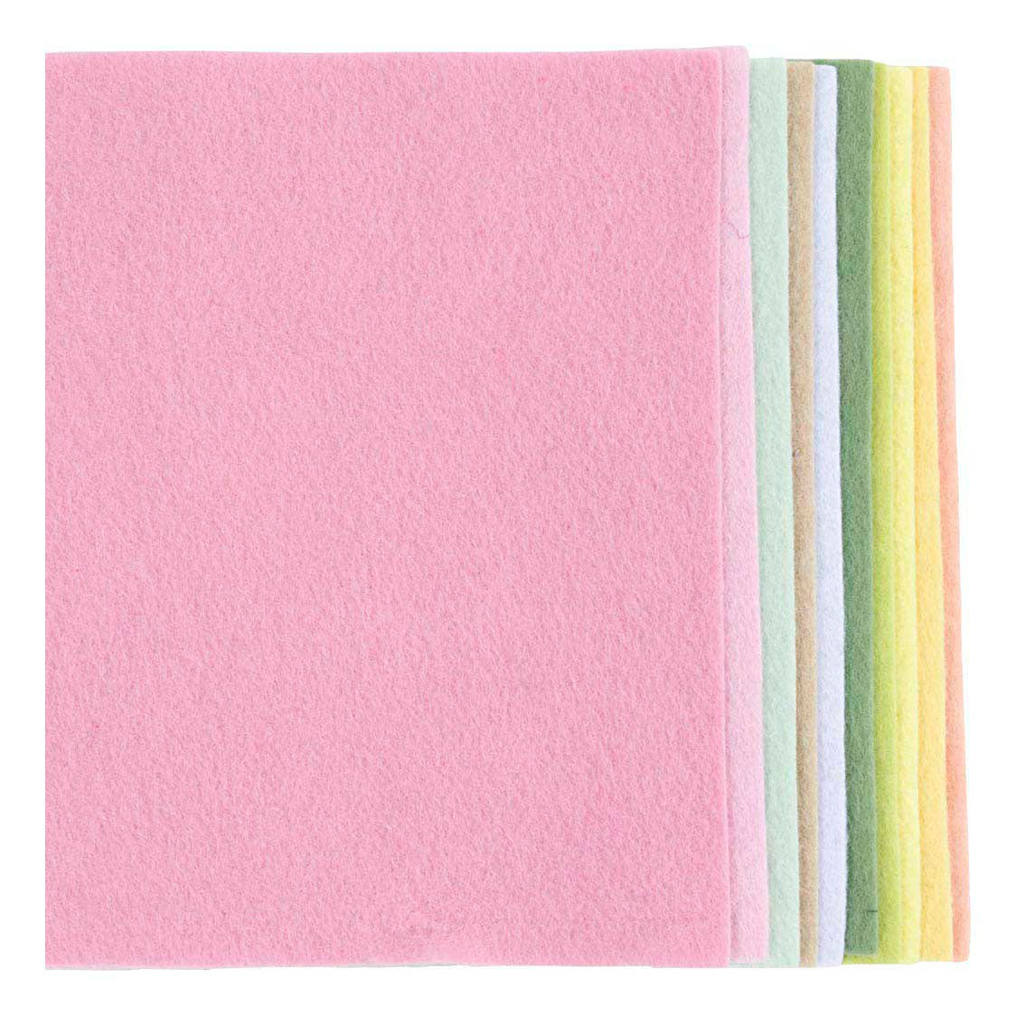 Creativ company hobby felt, a4, sheet 210x297 mm, thickness 2 mm, pastel colors, 10 pieces 1 box