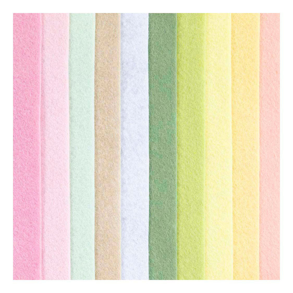 Creativ company hobby felt, A4, sheet 210x297 mm, thickness 2 mm, pastel colours, 10 pieces in a box