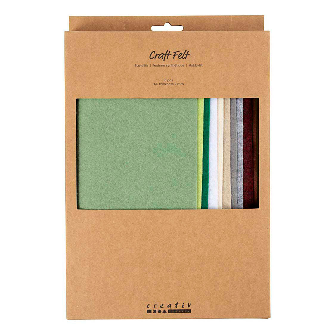 Bhraith Caitheamh aimsire cuideachta Creativ a4 tiús 2mm dathanna nádúrtha - 10 ríomhaire.