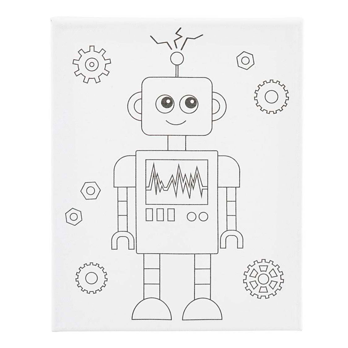 Creativ Company Malleinwand mit Druck, Roboter, D: 1,6 cm, Größe 24x30 cm, 360 g, 1 Stück