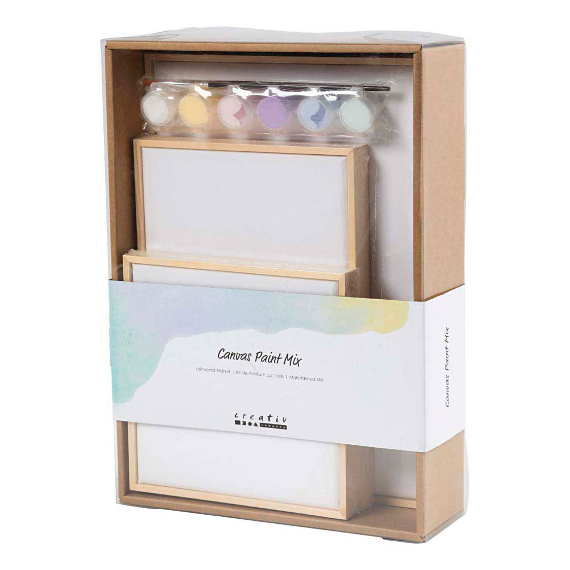 Creativ company mix of stretched canvas, pastel colors, 1 box