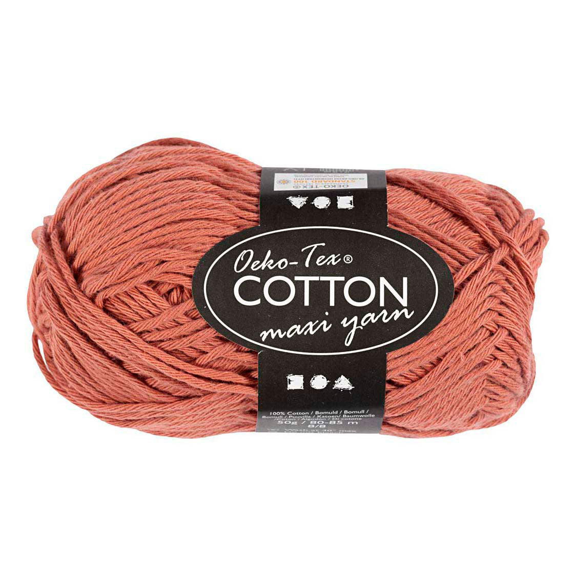 Filato di cotone Creativ Company, taglia 8 8, l: 80-85 m, terracotta, 50 g 1 gomitolo
