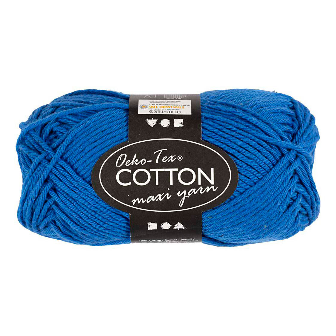 Fio de algodão da empresa Creativ, tamanho 8 8, l: 80-85 m, azul cobalto, 50 g 1 novelo