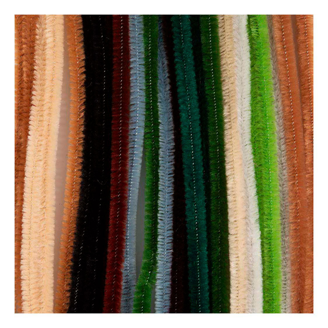 Creativ company chenille, l: 30 cm, thickness 6 mm, natural, 25 pieces 1 box