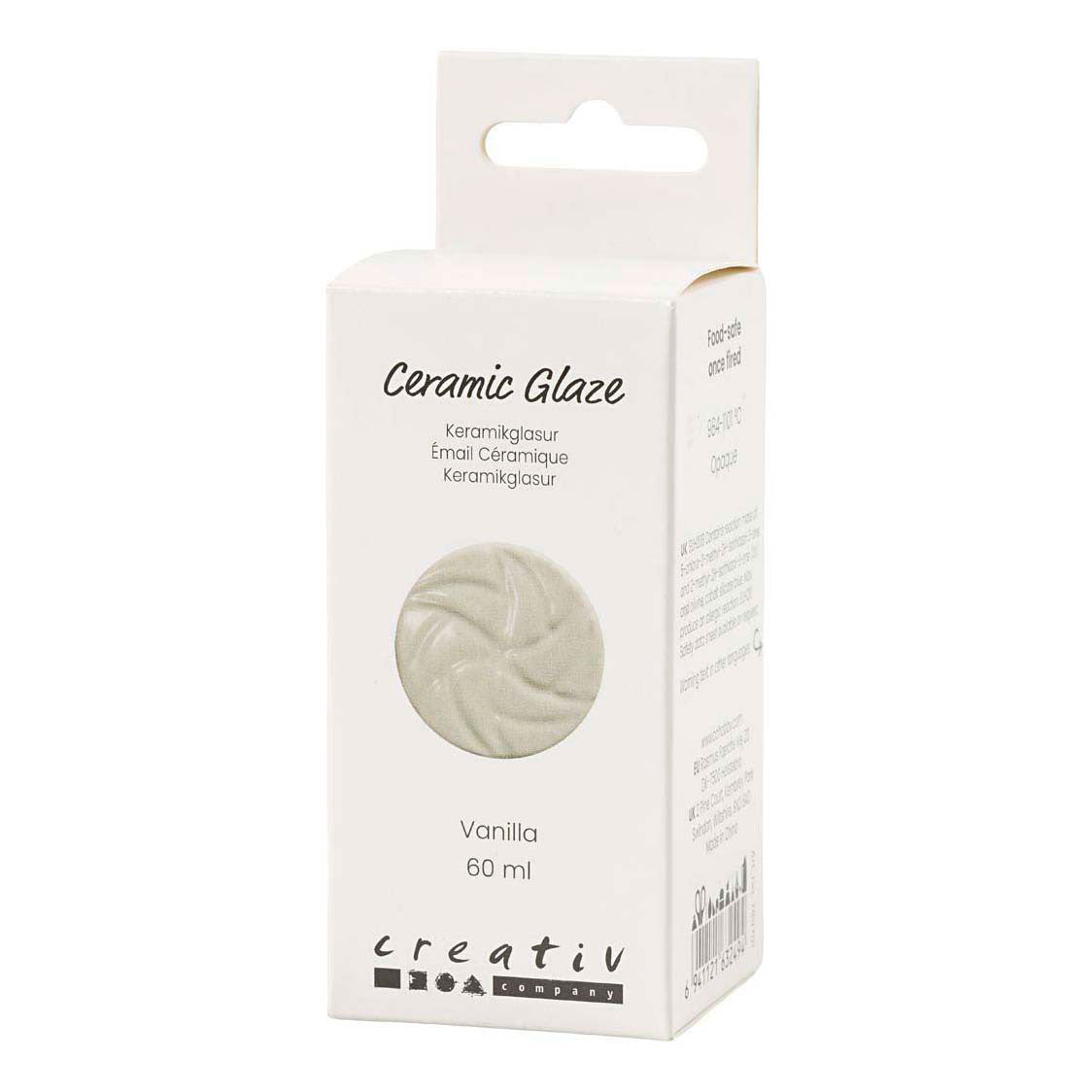 Creativ company keramiek glazuur, 984-1101 °c, dekkend, vanilla, 60 ml 1 fles