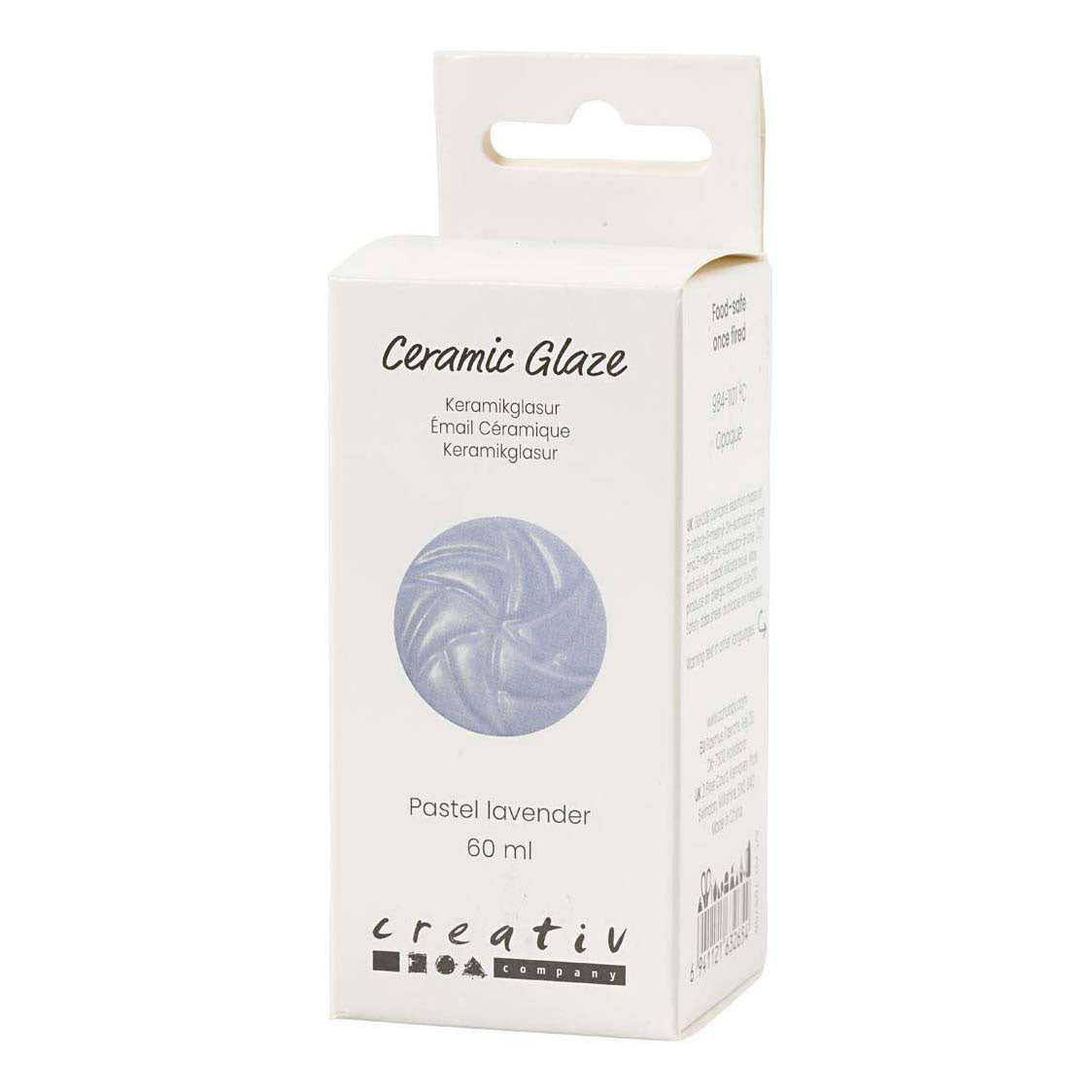 Creativ company keramiek glazuur, 984-1101 °c, dekkend, pastel lavender, 60 ml 1 fles
