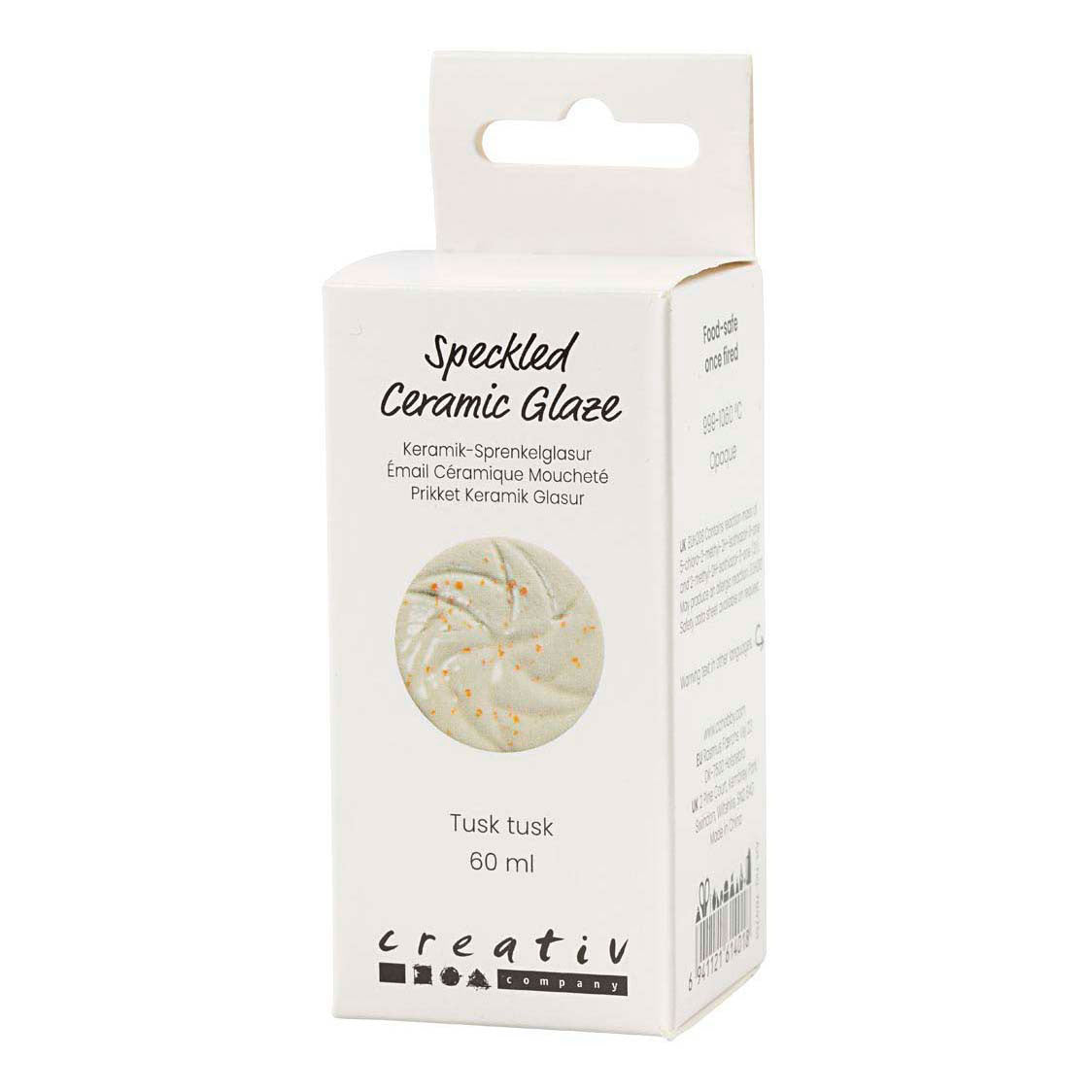 Creativ company spættet keramisk glasur, 999-1060 °c, uigennemsigtig, stødtænd stødtænd, 60 ml 1 flaske