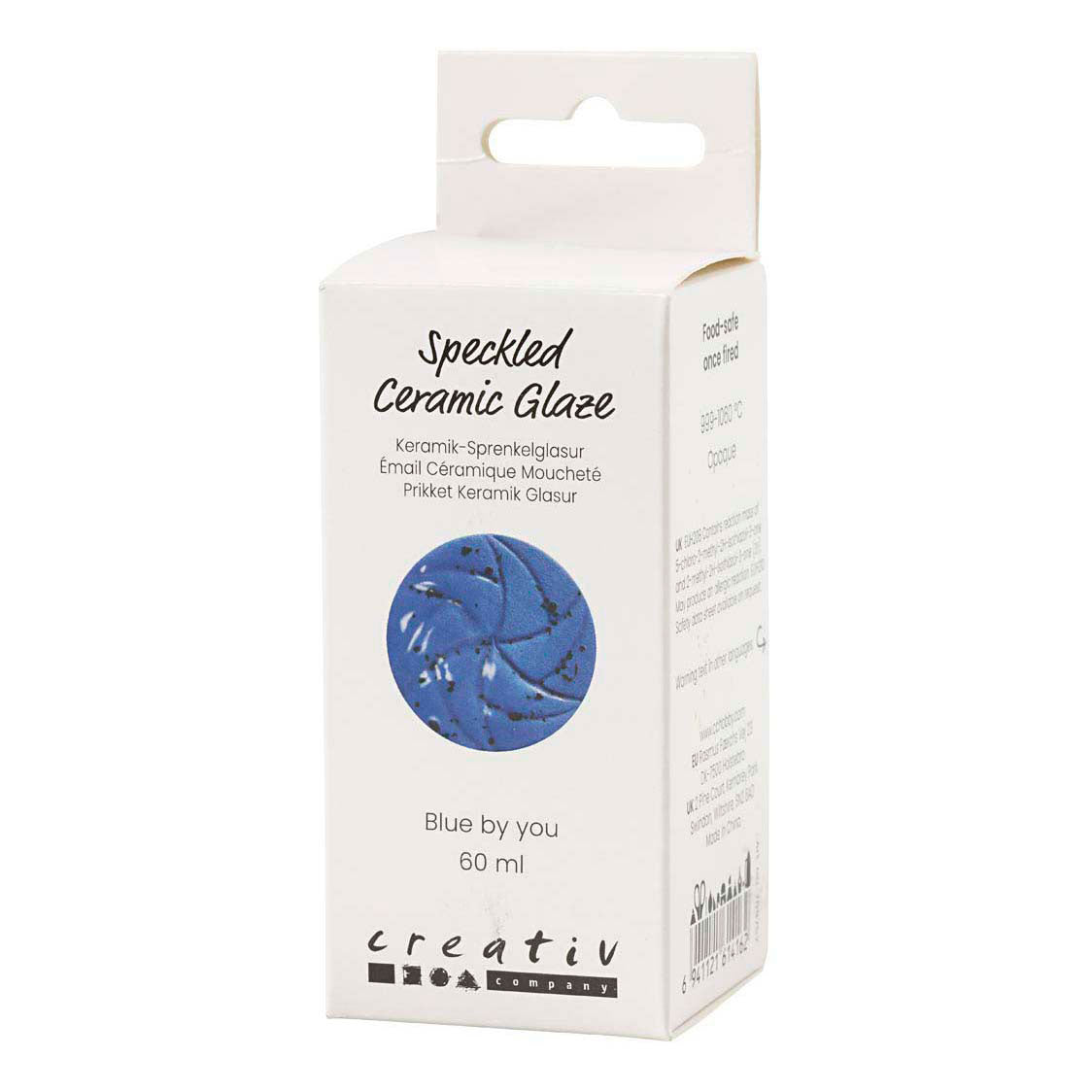 Creativ company speckled ceramic glaze, 999-1060 °c, opaque, blue by you, 60 ml 1 bottle