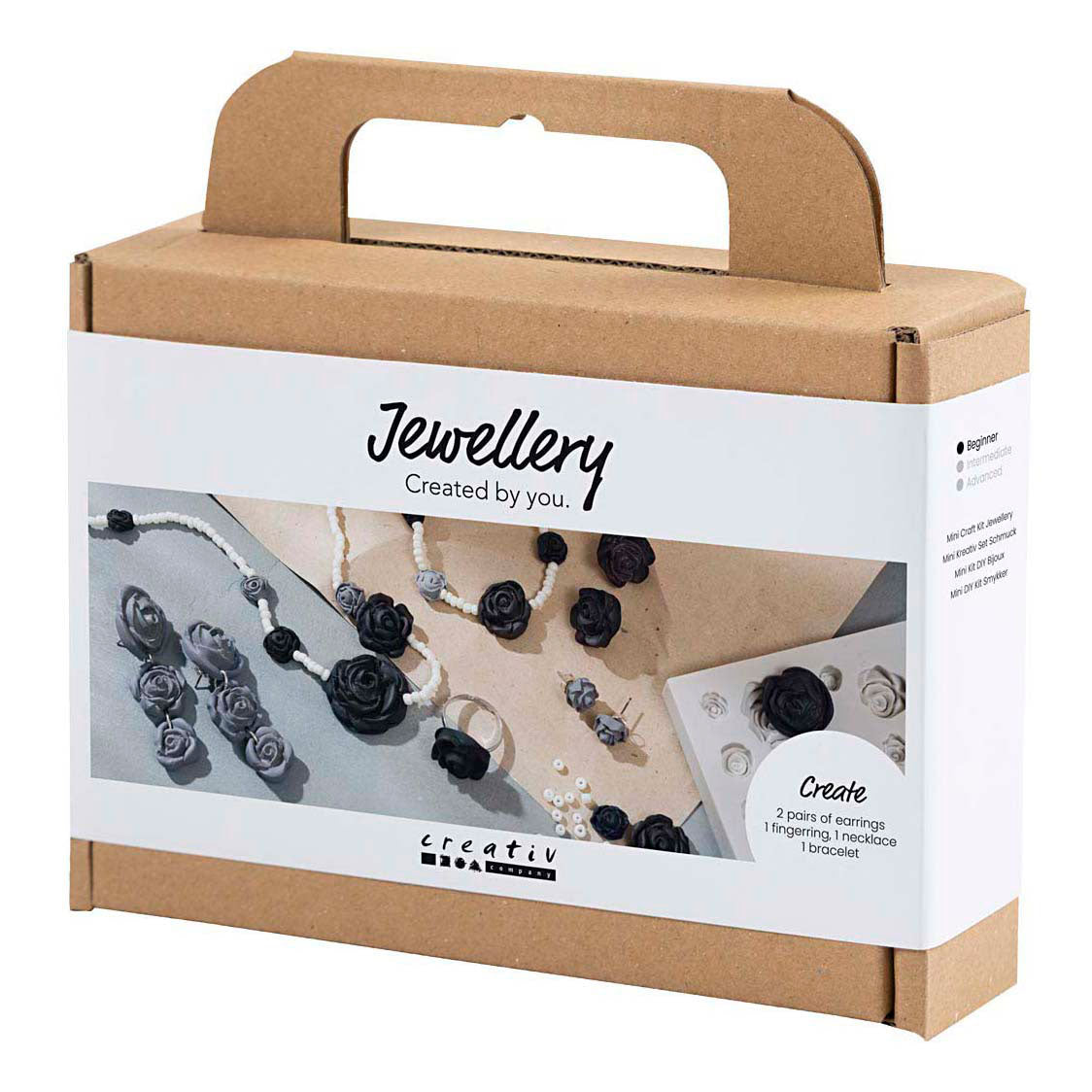 Creativ company mini hobby set jewelry, roses, black, black and white, white, 1 box