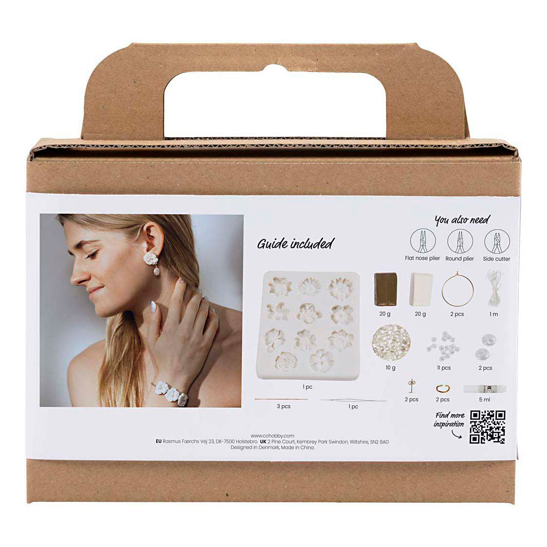 Мини хоби комплект от Creativ, бижута, обеци, гривна и колие с дизайн на цветя