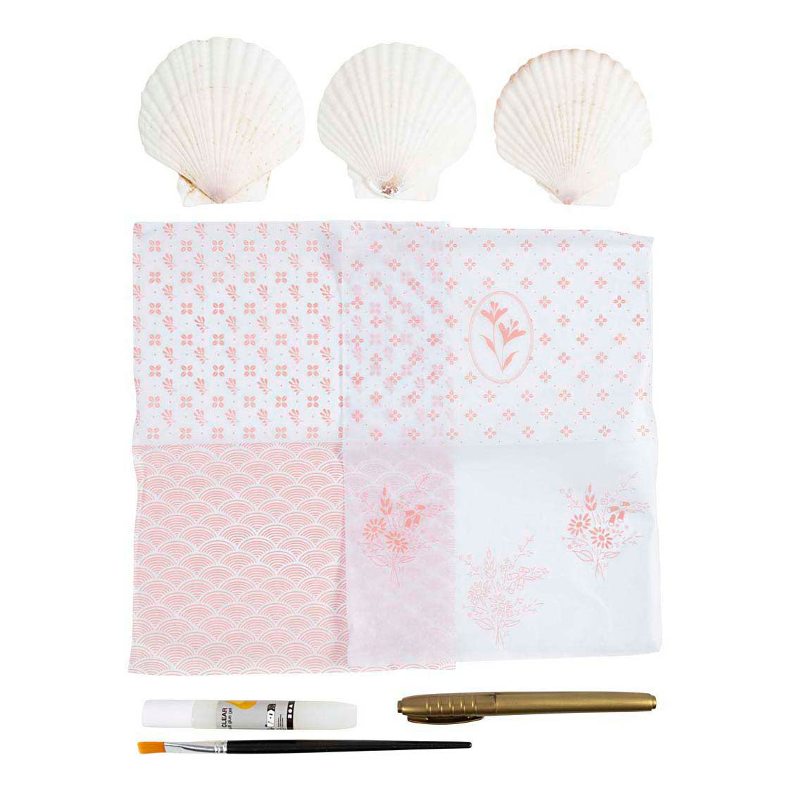 Creativ company mini hobby set découpage, coquilles de moules, rose clair, 1 boîte