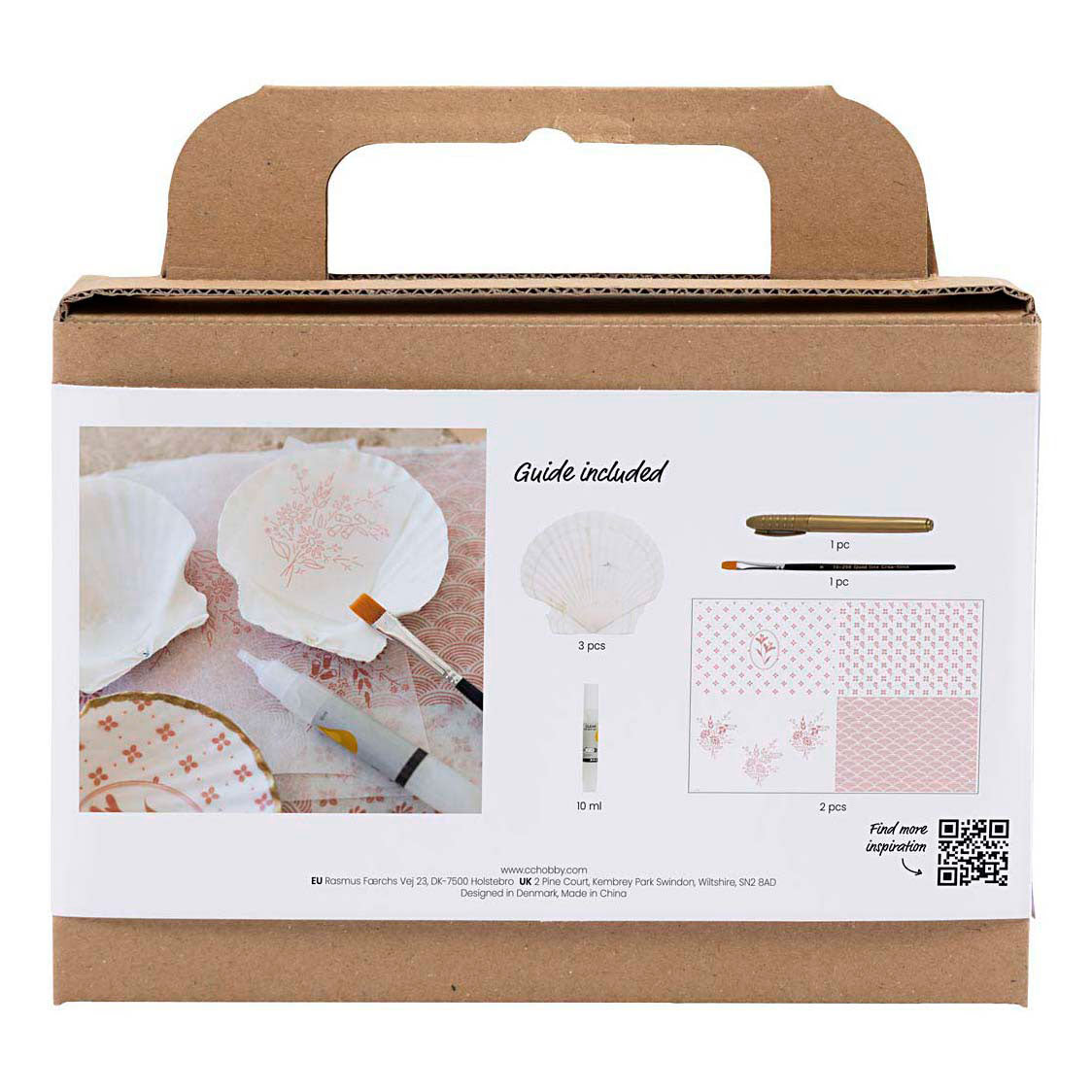 Creativ company mini hobby set découpage, coquilles de moules, rose clair, 1 boîte