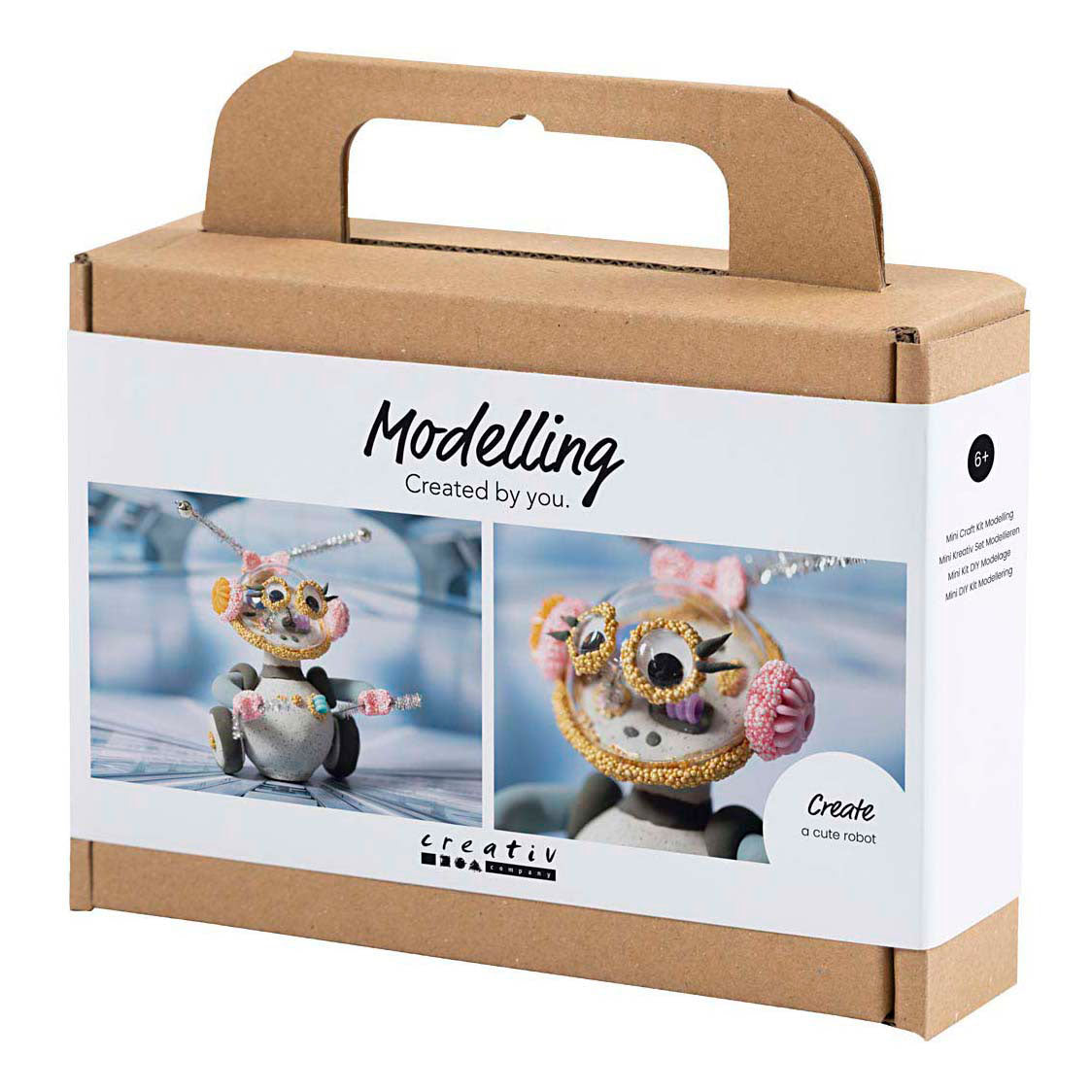 Creativ company mini hobby set modeling, robot, gray, pink, 1 box