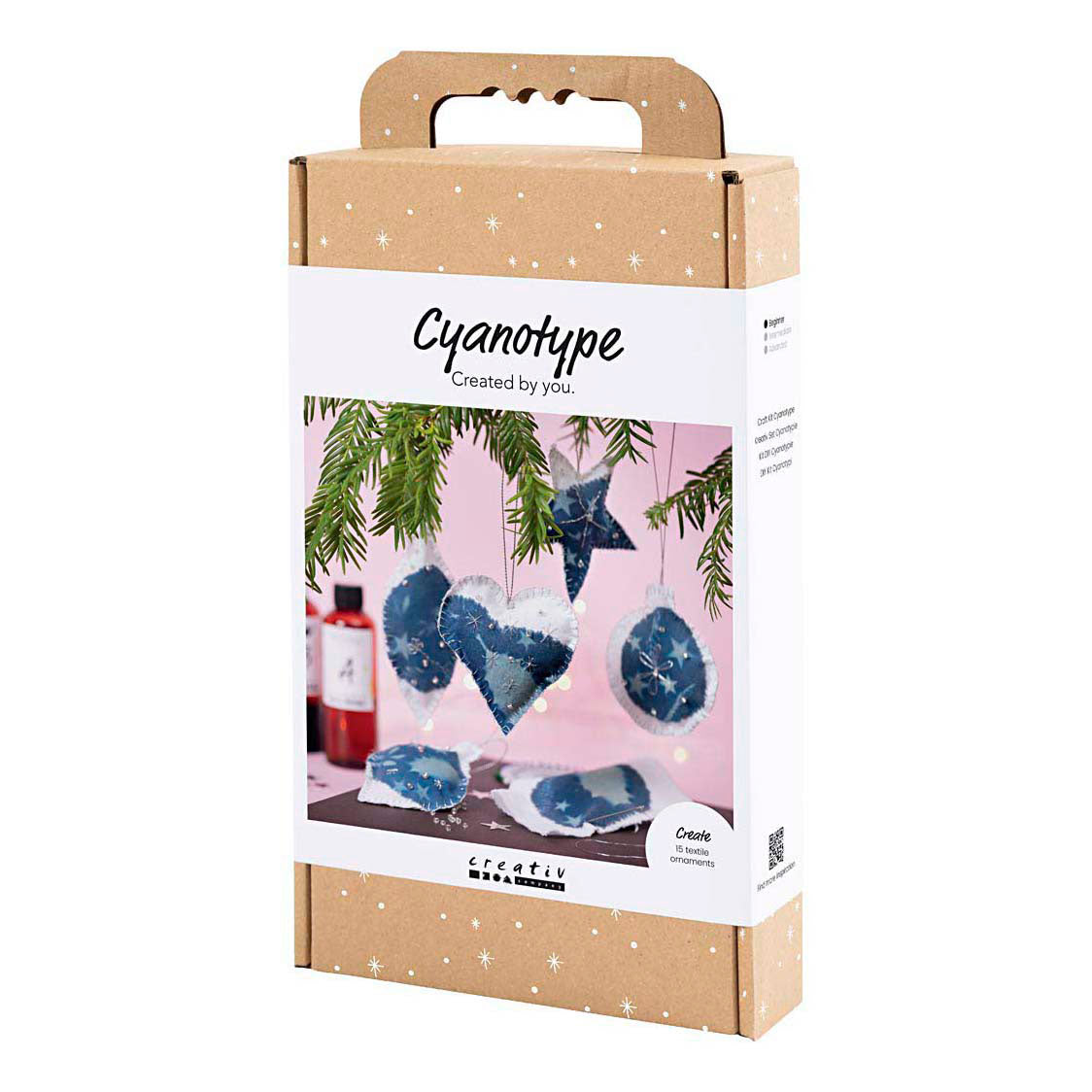 Creativ company hobby set cyanotype, Christmas decorations with cyanotype, blue, silver, 1 box