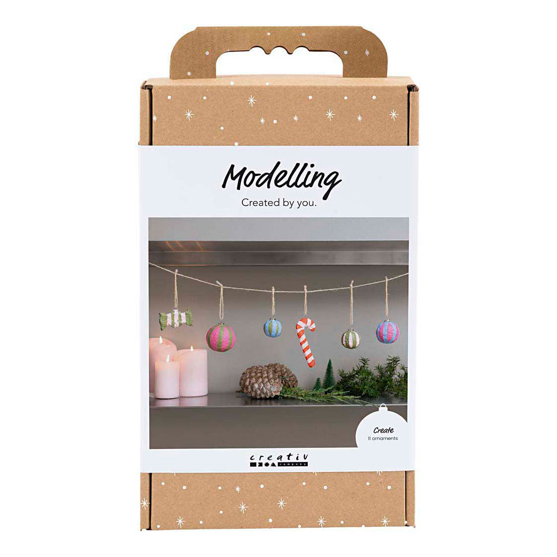 Creativ company – ensemble de loisirs de modélisation, figurines de noël en pâte à papier, différentes couleurs, 1 boîte