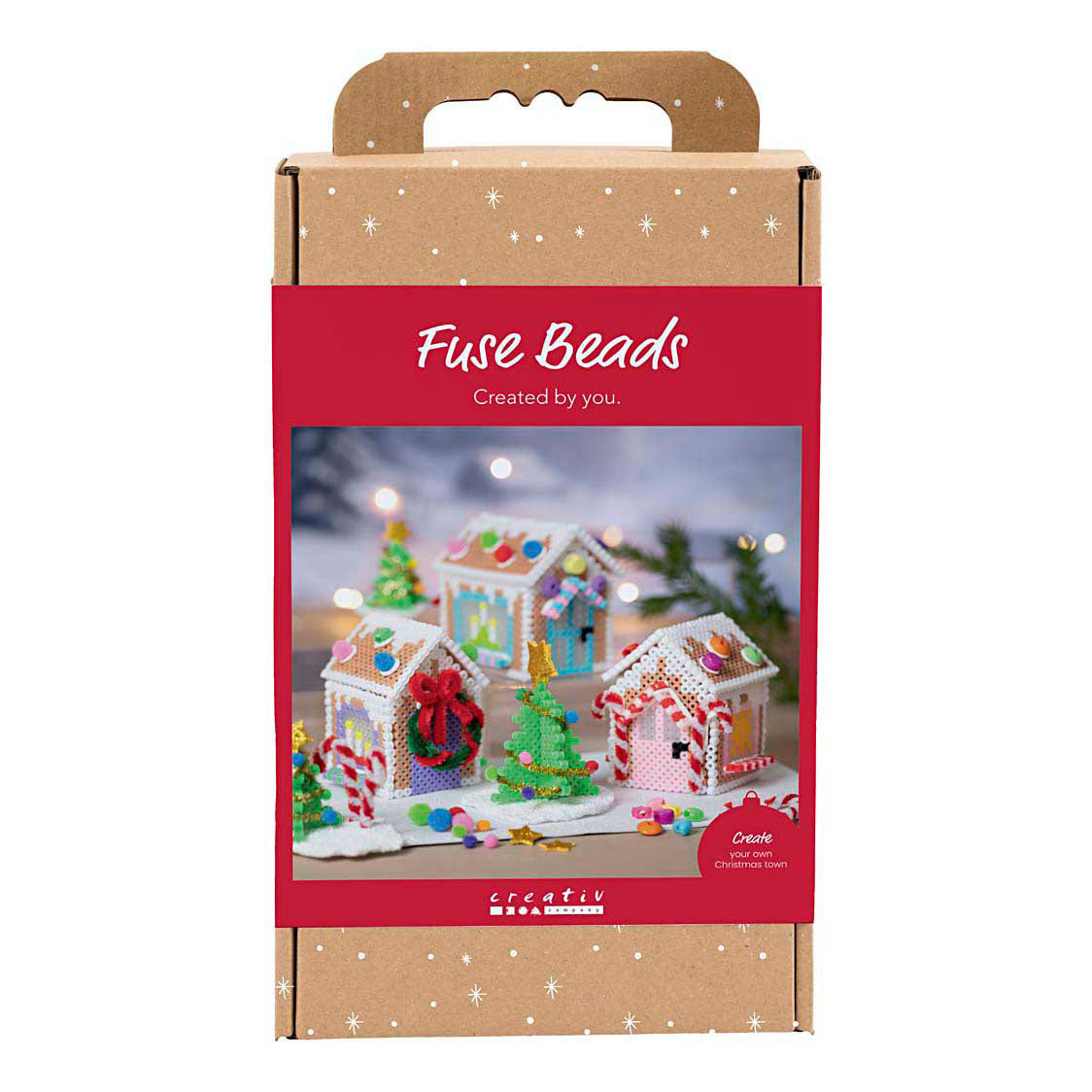 Conjunto de hobby da empresa criativa contas de engomar, casa de natal, várias cores, 1 caixa