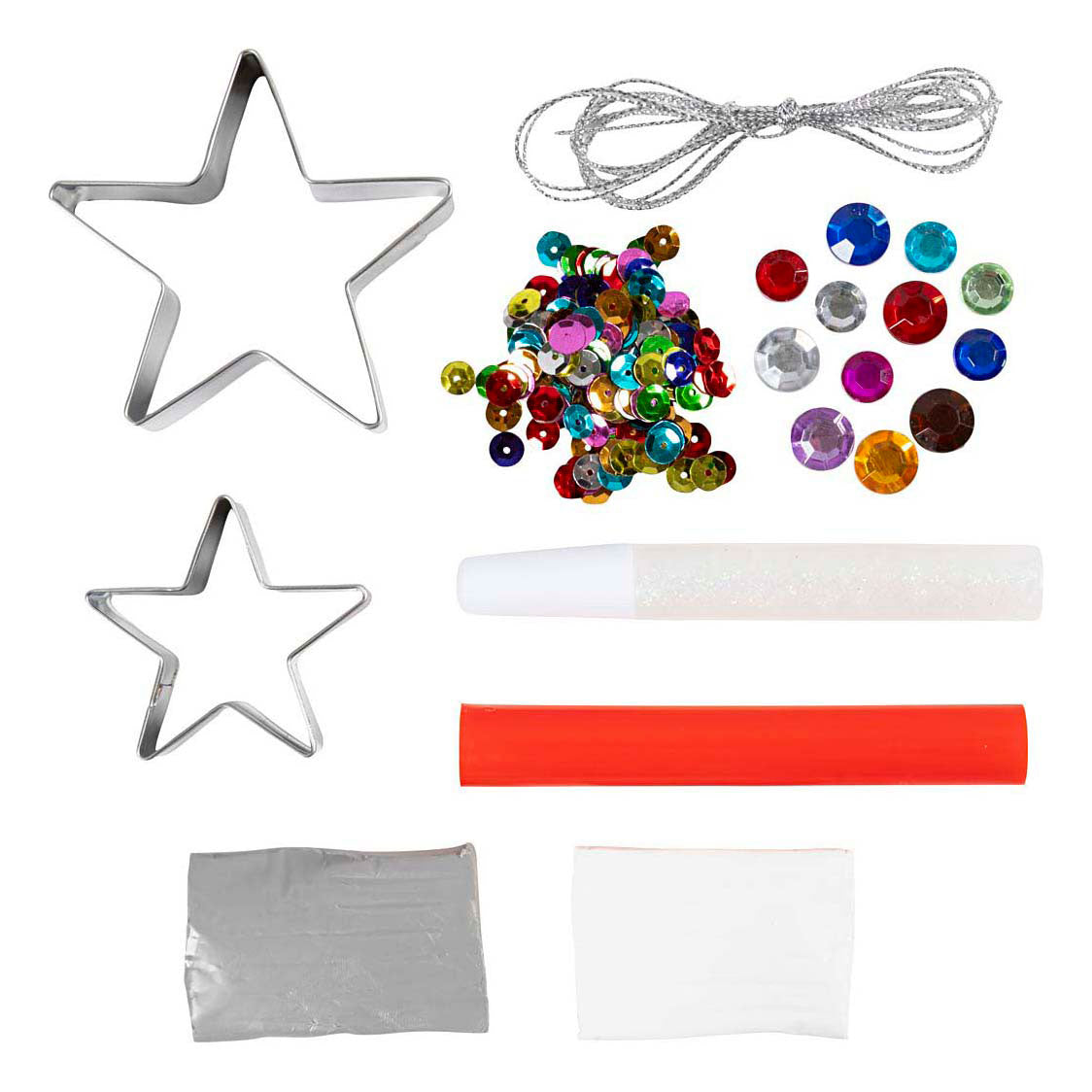 Creativ company mini hobby set sculpting, stars, silver, white, 1 box