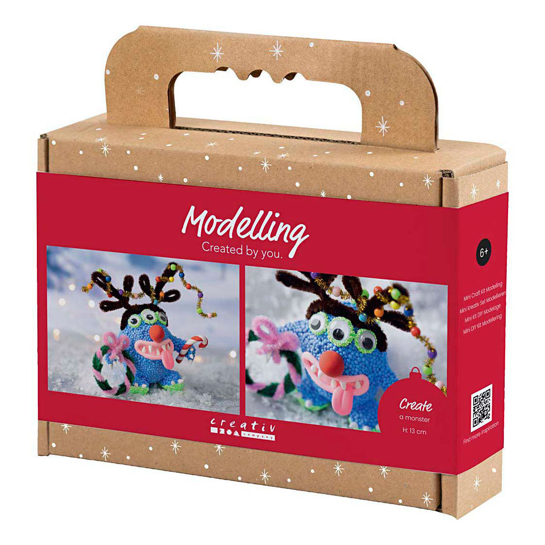 Creativ company mini hobby set modeling, reindeer monster, various colors, 1 box