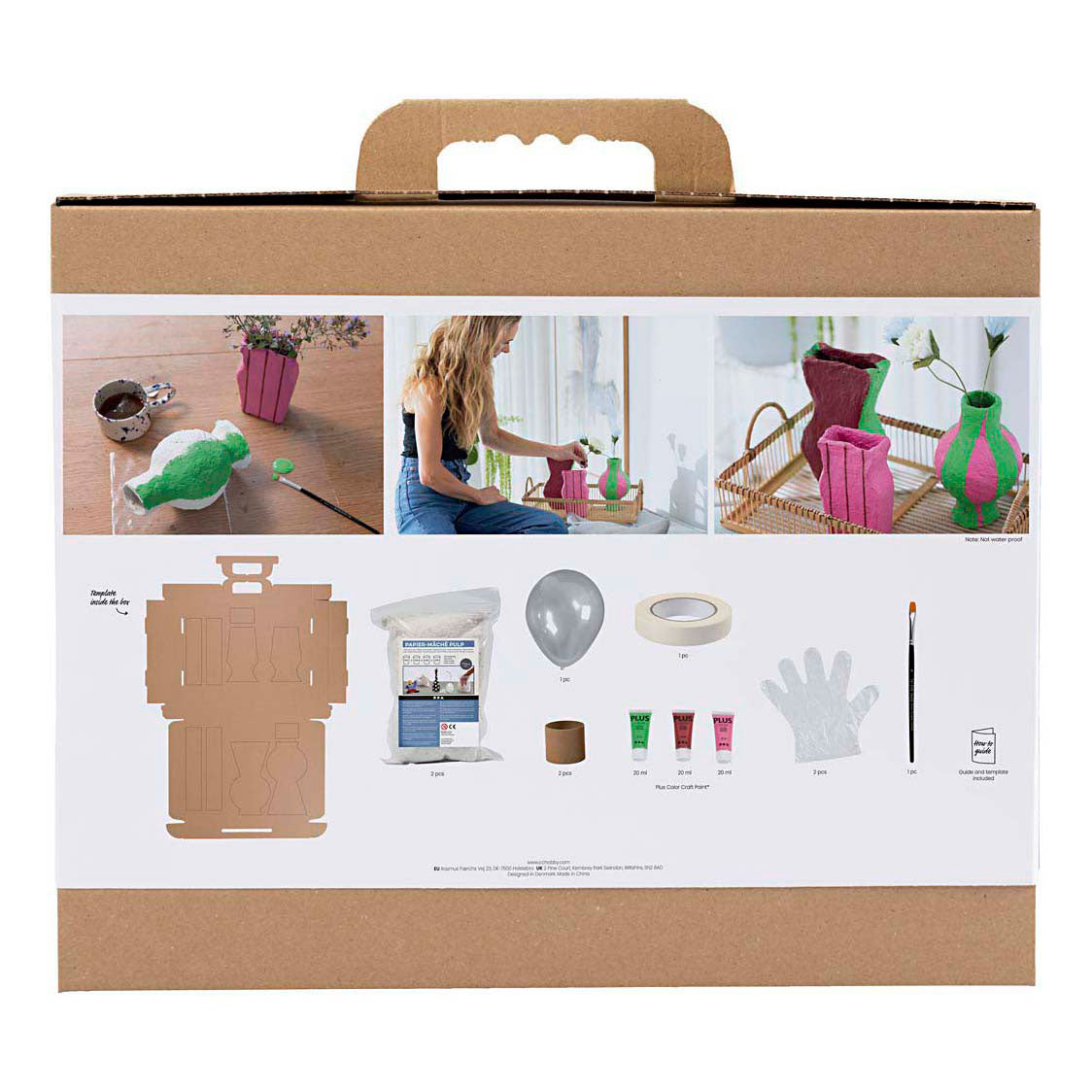 Creativ company maxi hobbyset boetseren, vazen van papier-maché, diverse kleuren, 1 doos