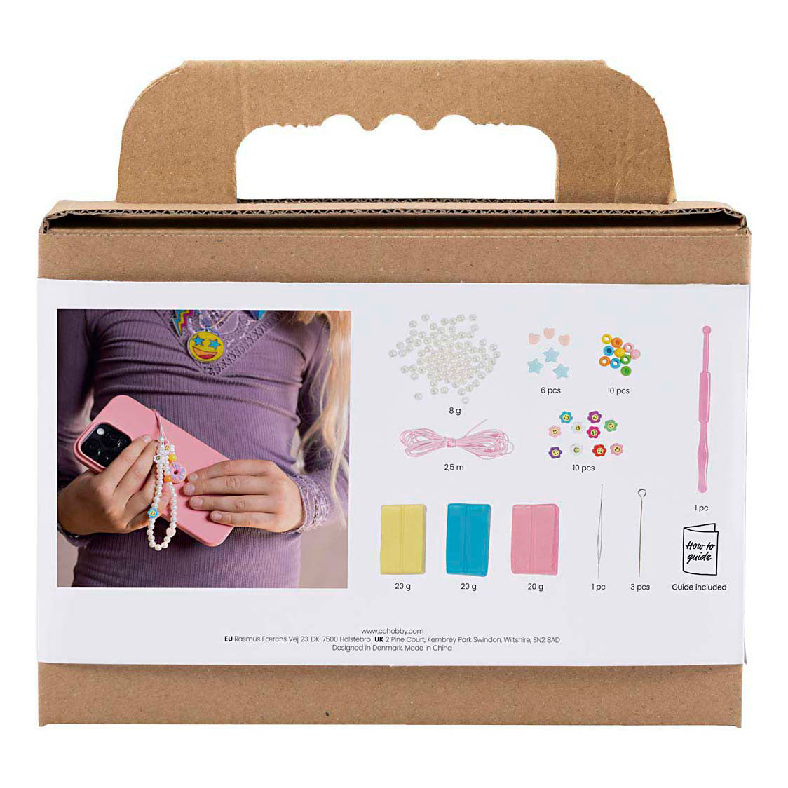 Creativ company mini hobbyset boetseren, mobiele bedel, diverse kleuren, 1 doos