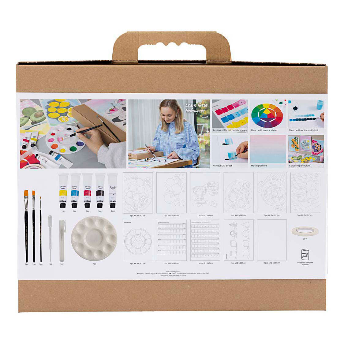 Creativ company starter hobbyset gouache, schilderijen, diverse kleuren, 1 doos