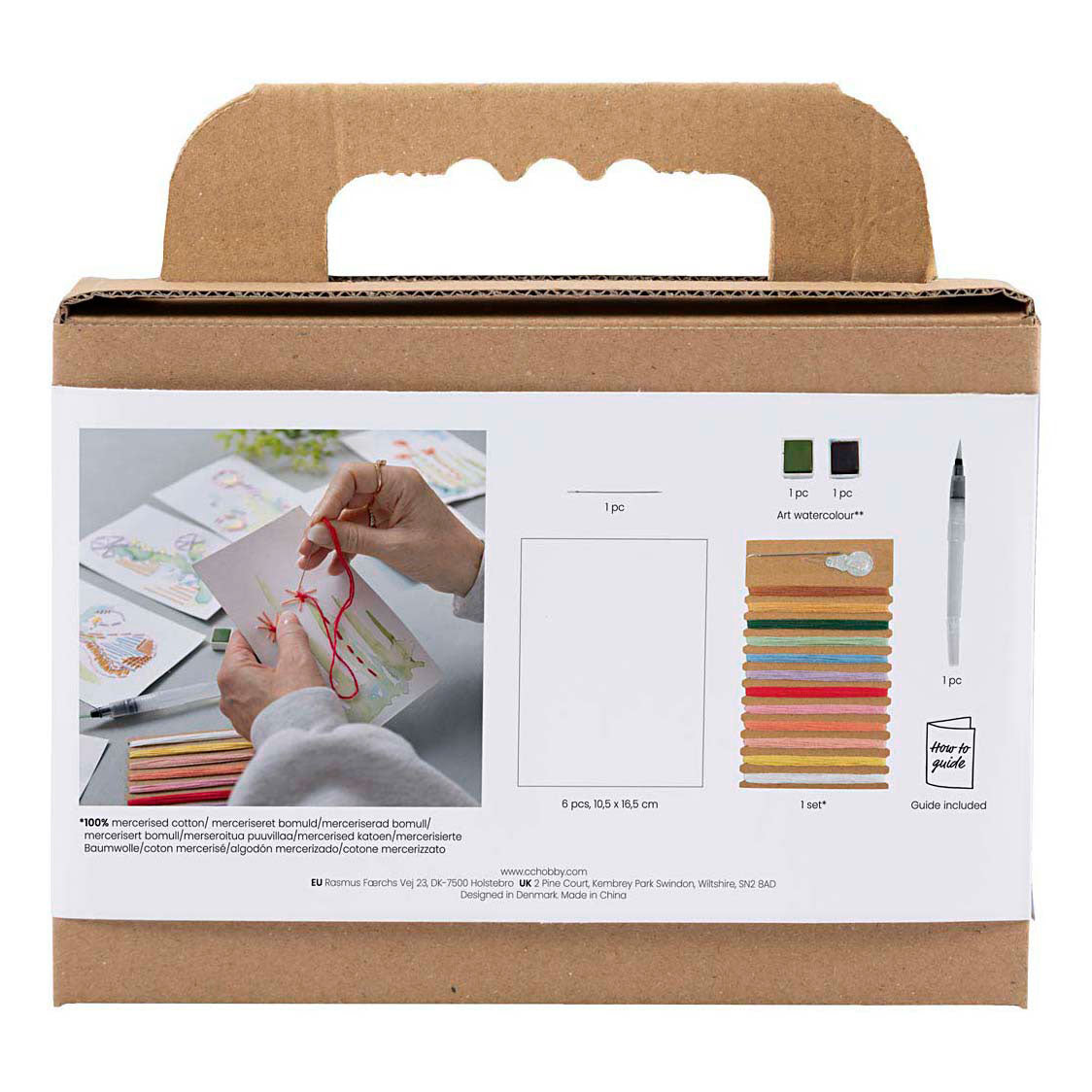 Creativ company mini hobby set embroidery, paintings with embroidery, various colors, 1 box