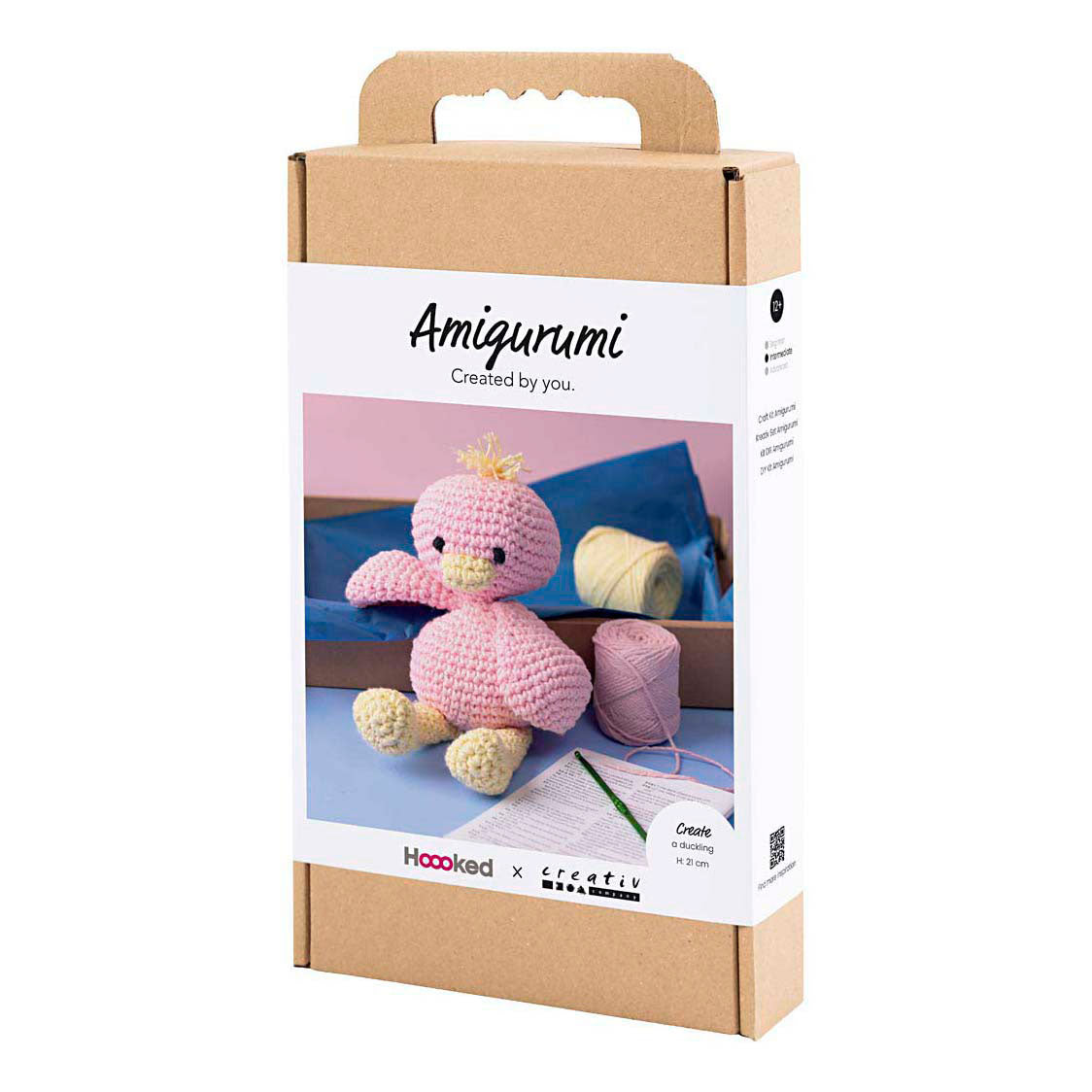 Creativ company hobbyset amigurumi, eendje, lichtroze, lichtgeel, 1 doos