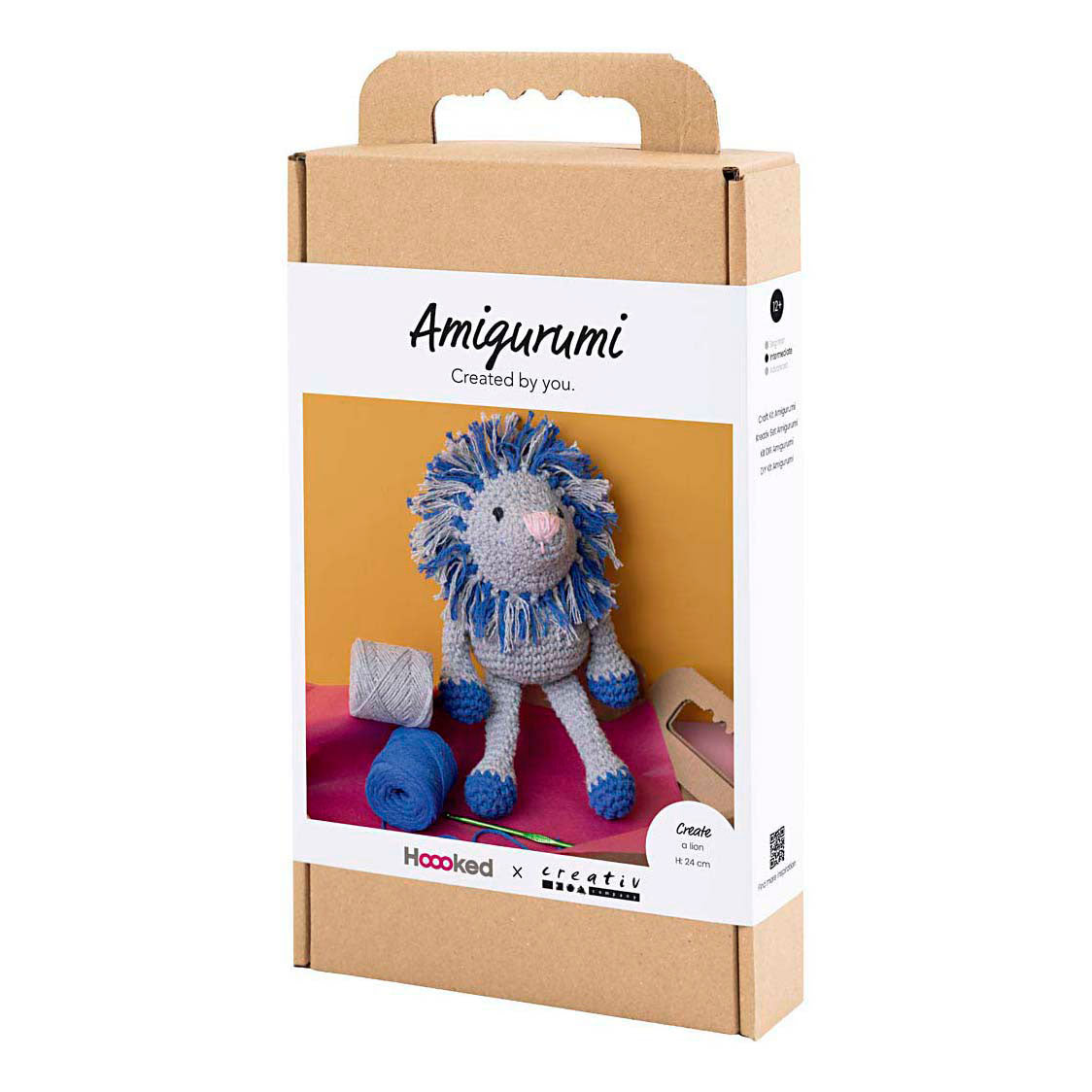 Creativ company hobbyset amigurumi, leeuw, marineblauw, lichtgrijs, 1 doos