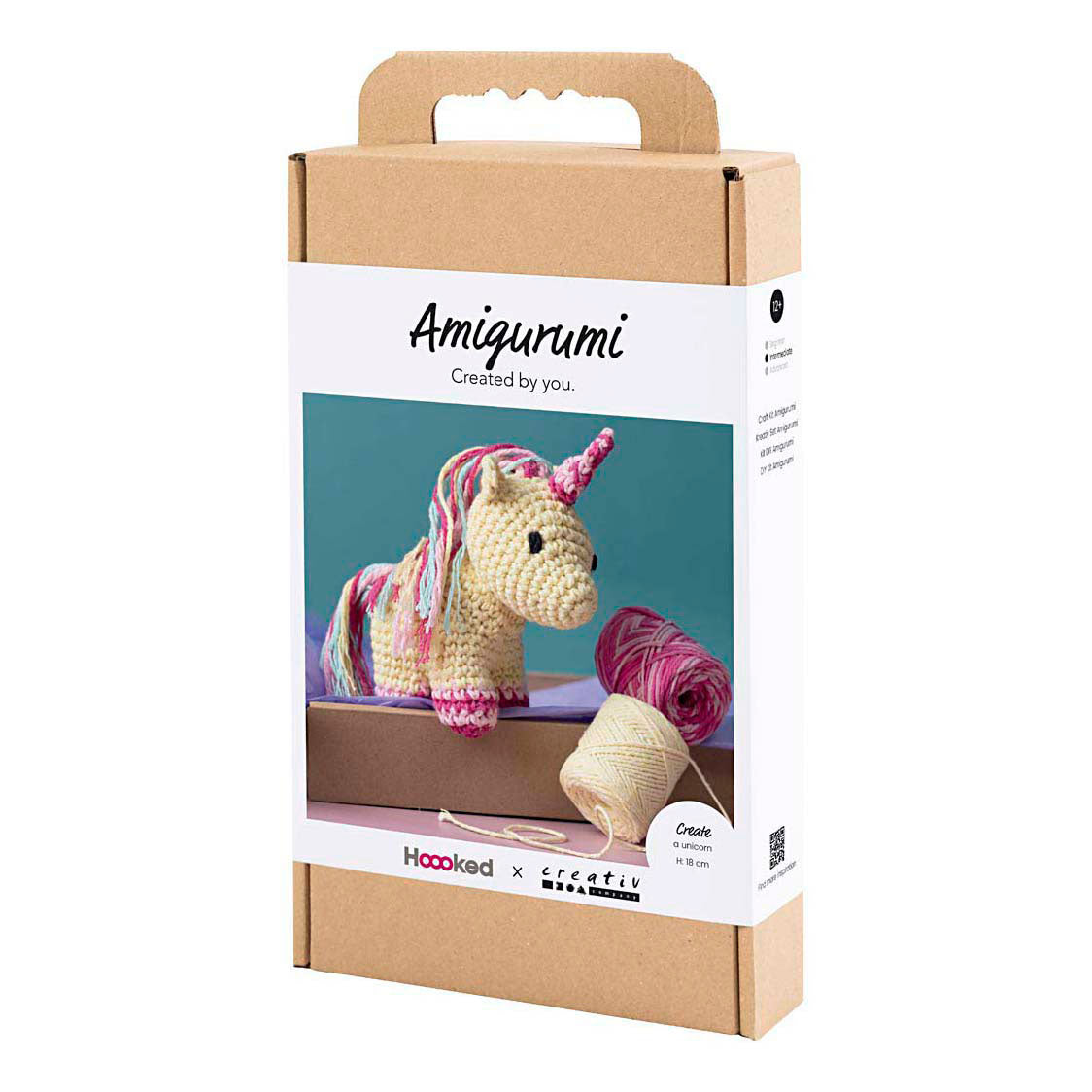 Creativ company hobby set amigurumi, unicornio, colores del arcoíris, 1 caja