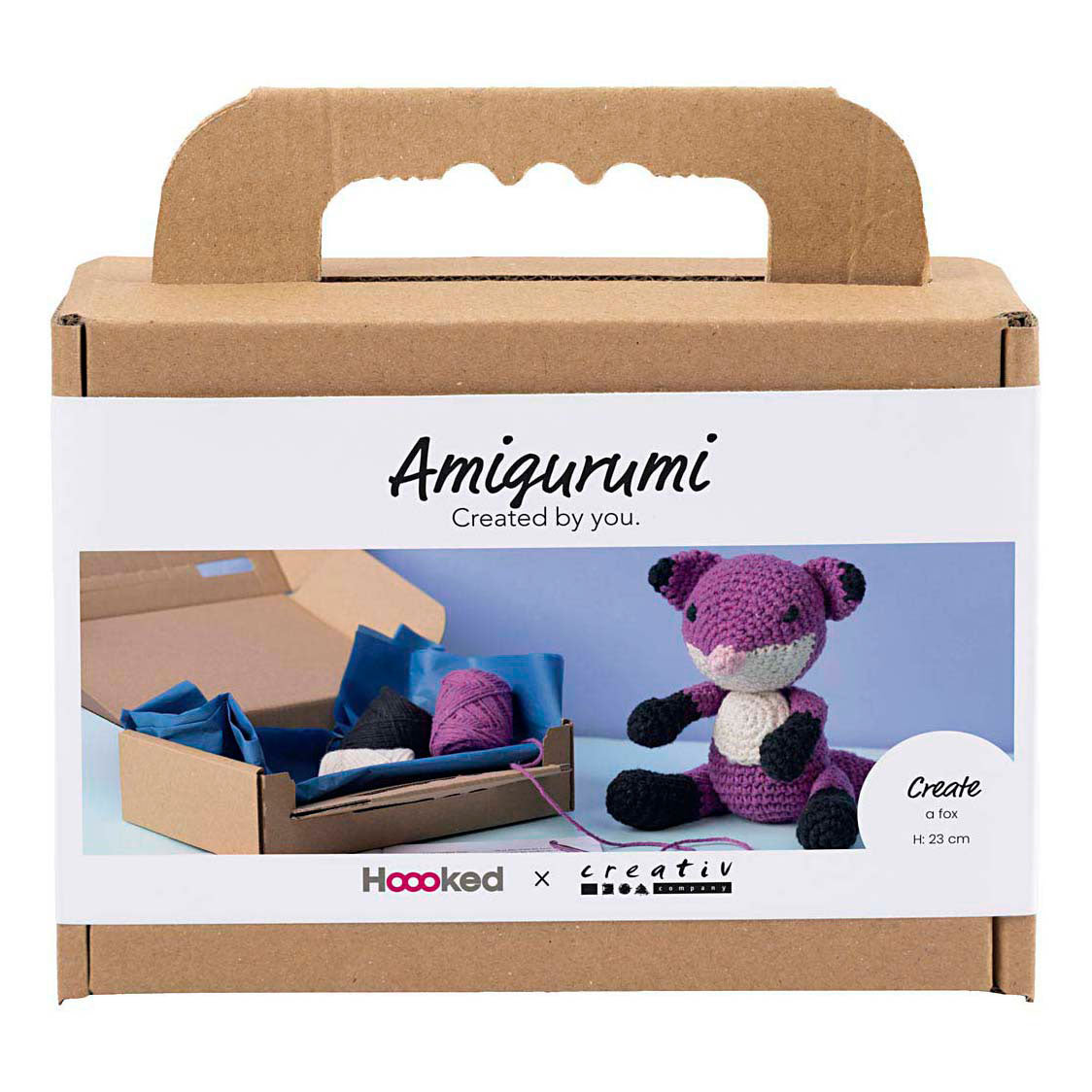 Creativ company hobby set amigurumi, fox, black, plum, 1 box