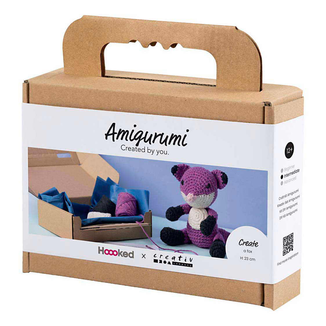 Creativ company hobby set amigurumi, fox, black, plum, 1 box