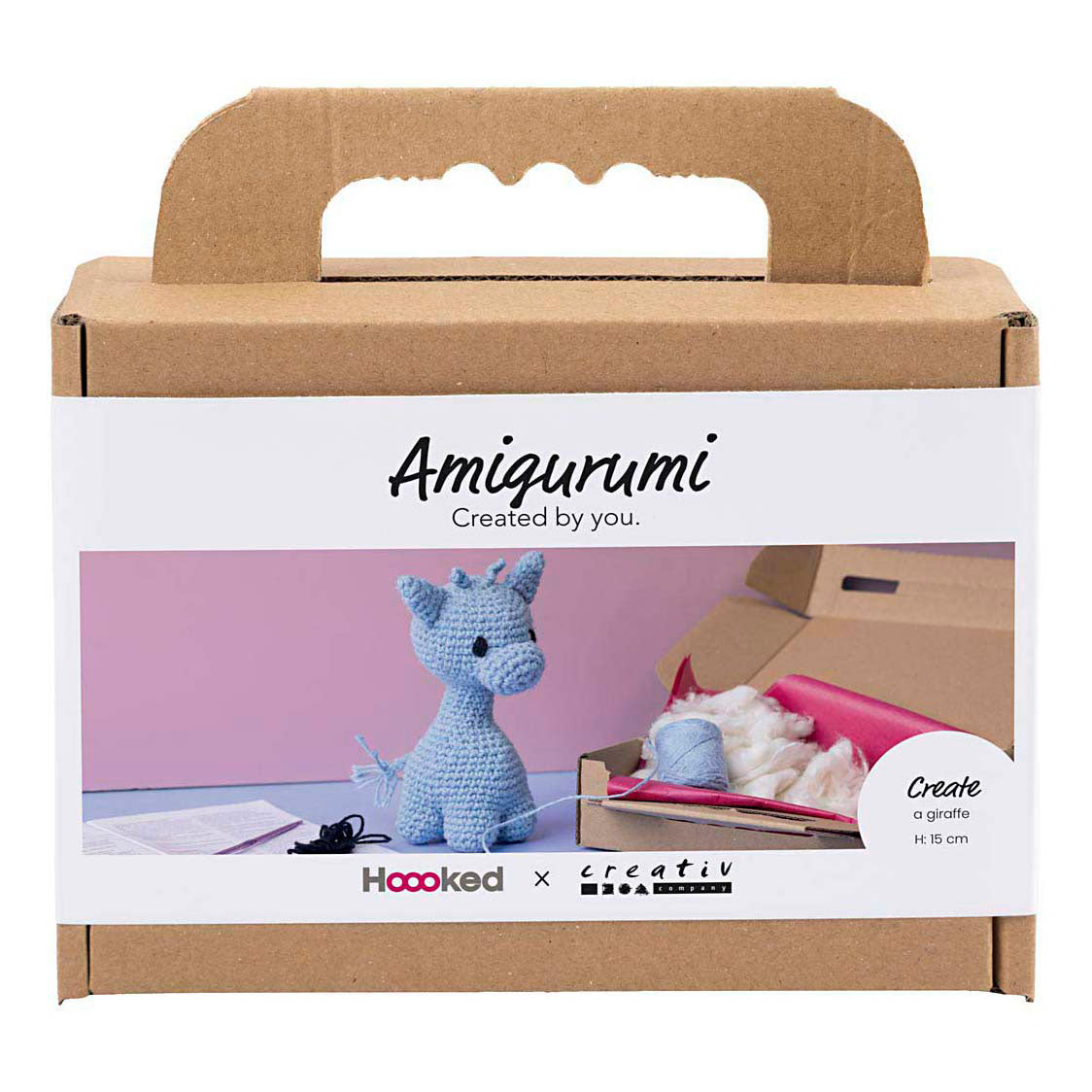 Zestaw hobbystyczny firmy Creativ amigurumi, żyrafa, jasnoniebieski, 1 opakowanie