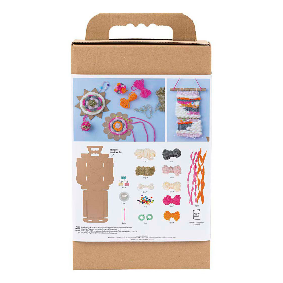 Tkací hobby sada Creativ firmy, nástěnné držáky, různé barvy, 1 krabice