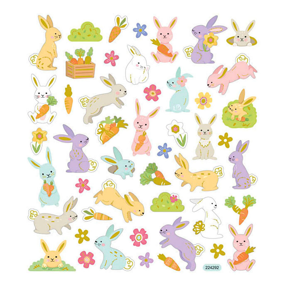 Adesivi aziendali Creativ, coniglietto pasquale, foglio 15x16,5 cm, ca. 50 pezzi, 1 foglio