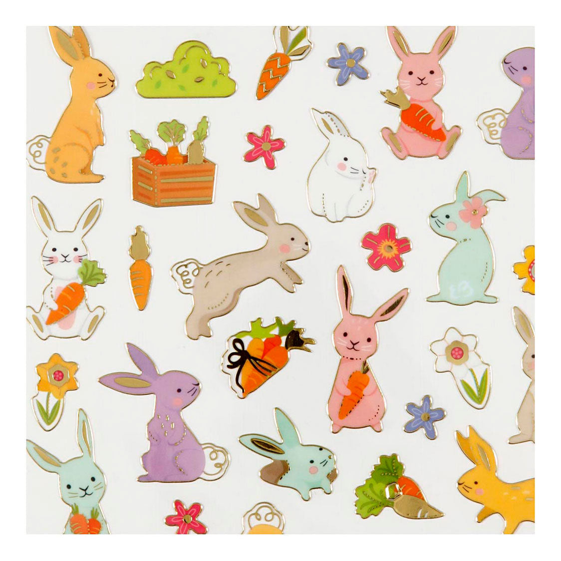 Adesivi aziendali Creativ, coniglietto pasquale, foglio 15x16,5 cm, ca. 50 pezzi, 1 foglio