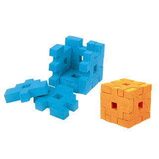 Puzzle foam cube 3d 4 pieces assorted
