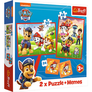 Puzzel paw patrol 30 en 48 stukjes en memory | 2 stuks
