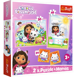 Gabby's Dollhouse Puzzle (30 and 48 pieces) and Memo