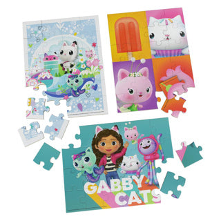 Spinmaster gabby's dollhouse puzzel 3 pack: houten puzzel in houten doos | 2 stuks