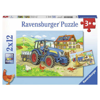 Ravensburger - På byggeplassen og gårdspuzzle 2x12 stykker