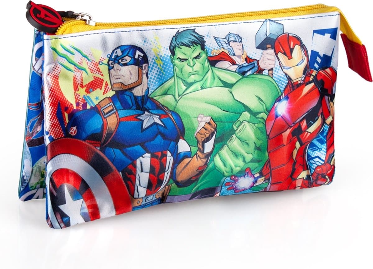 Jim Jam Pencil Case Avenger Pencil Case 3 Compartments with 2 Zipper