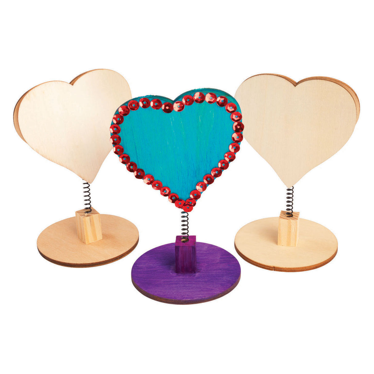 Farben – dekorieren Sie Ihr Holz-Memo-Clip-Herz, 12 Stück.