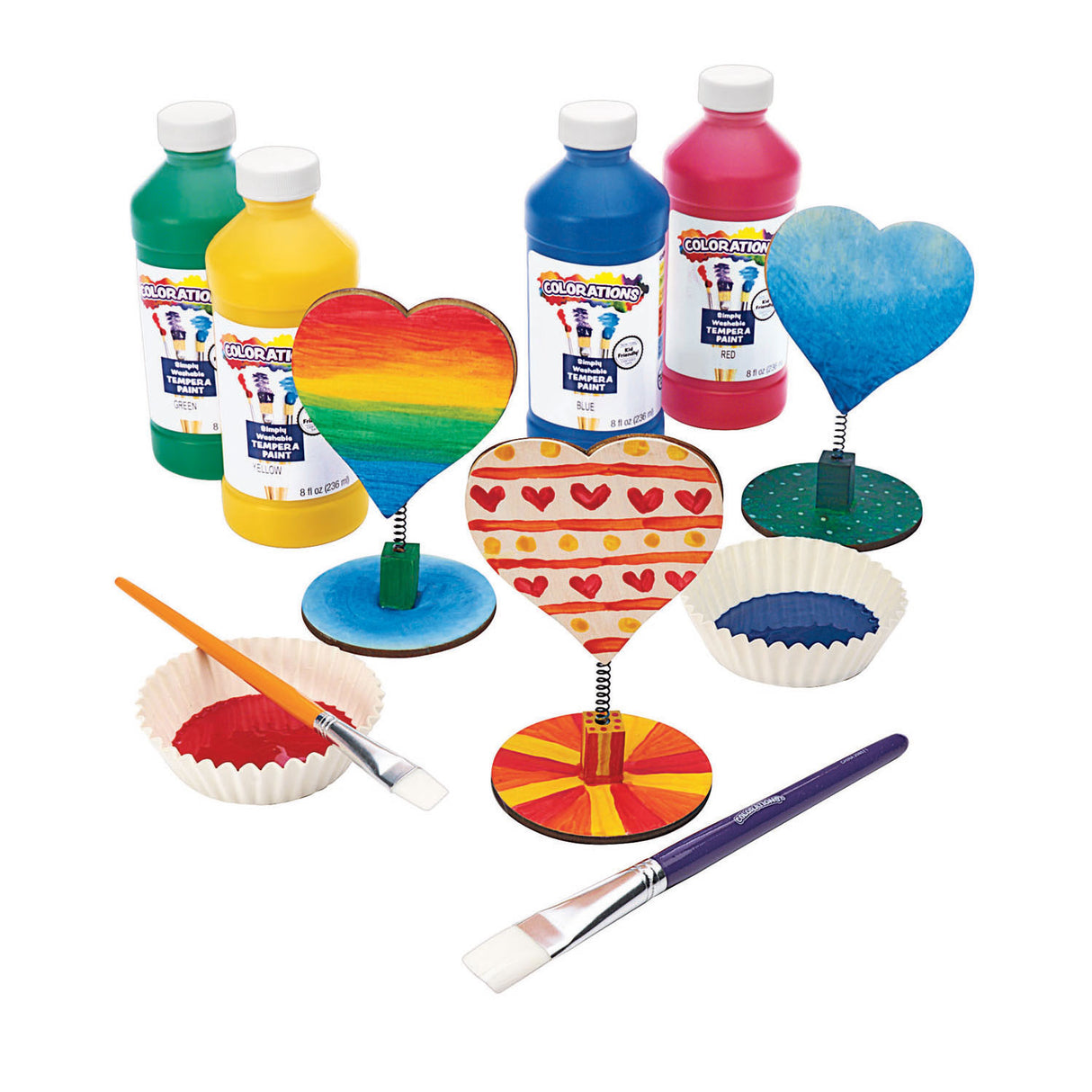 Farben – dekorieren Sie Ihr Holz-Memo-Clip-Herz, 12 Stück.