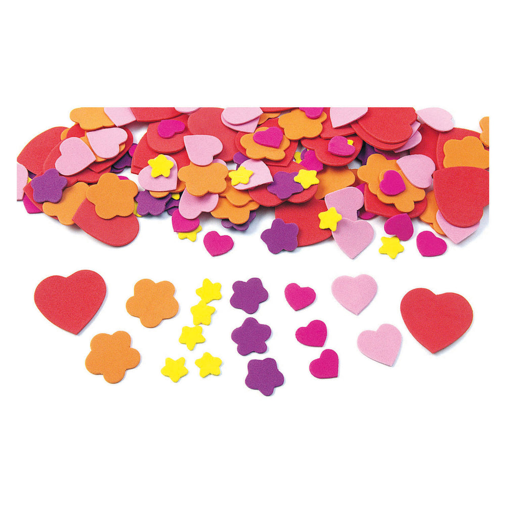 Colorations - Heart, Flowers Shapes Foam, 150 pcs.