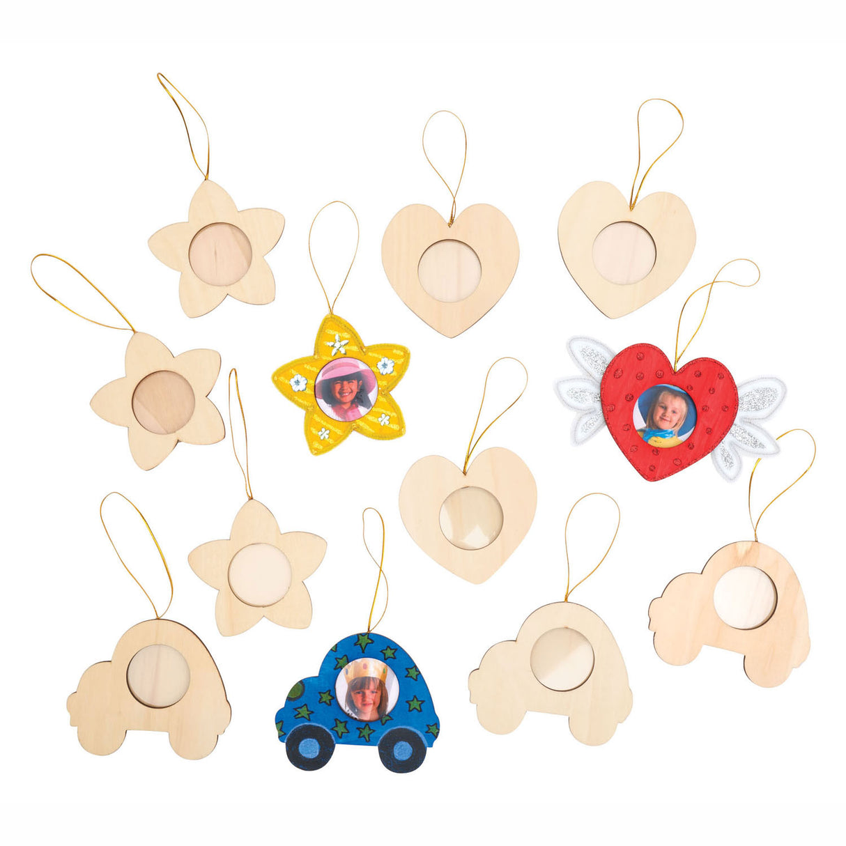 Barvne barve - okrasite svoj leseni foto okvir, komplet 12