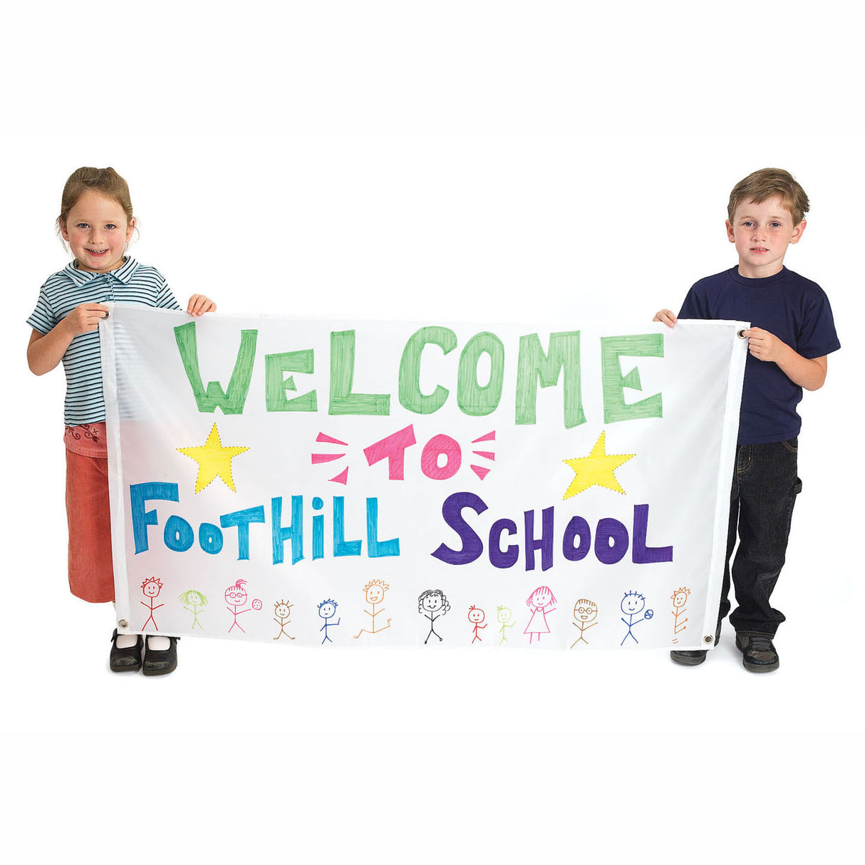 Colorations - Decorate Your Own Nylon Banner Large White, Set of 2