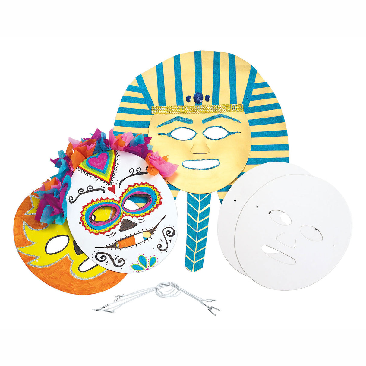 Färben - Machen und dekorieren Sie Ihre eigenen Pappmasken, 24 Set von 24