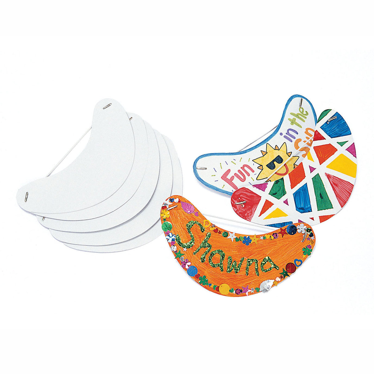 Färben - Erstellen und dekorieren Sie Ihr eigenes Sonnenvisor weiß, 24 Set von 24