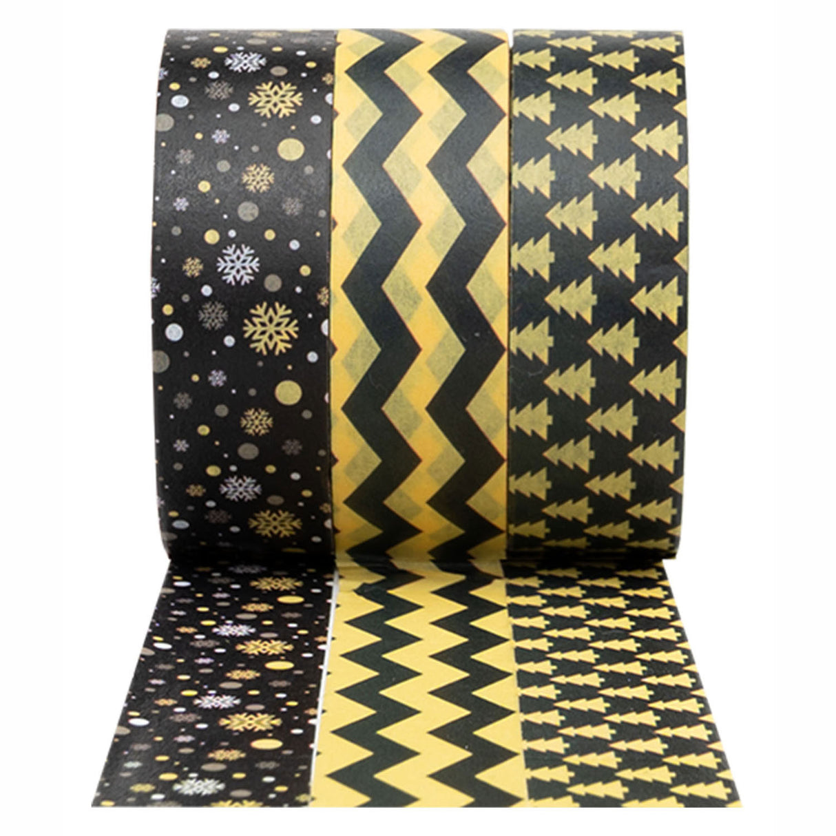 Färbungen - Washi Tape Festliche Weihnachtsmuster 3 Rollen, 5mtr.